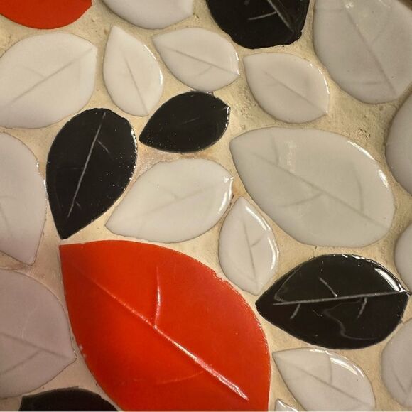 Vintage MCM Mosaic Tile Plate w copper back. - Picture 9 of 10